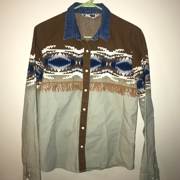 Panhandle Slim Tops - Panhandle Vintage Western Wear Snap Shirt, M